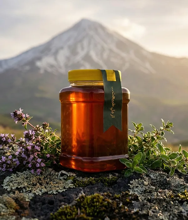 شیشه عسل طبیعی آویشن دماوند هانی24 درمانی