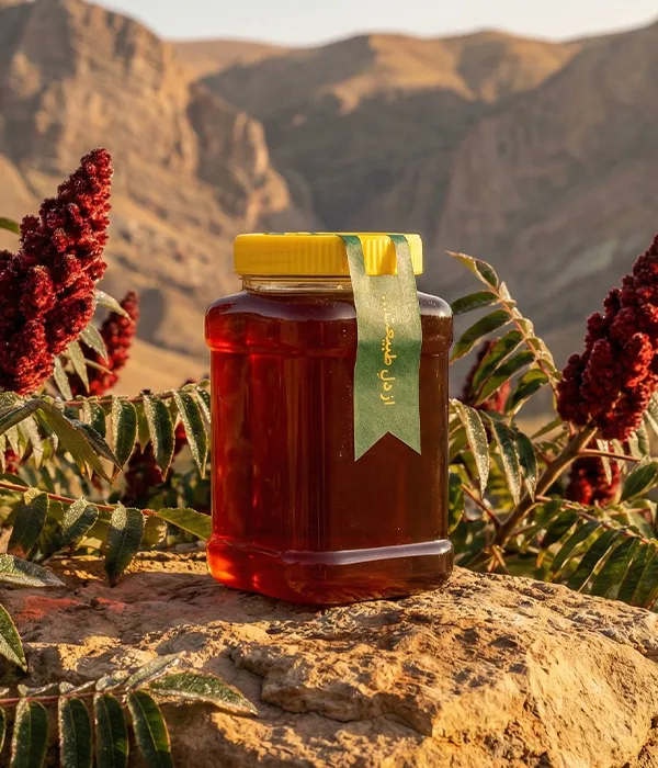 شیشه عسل طبیعی سماق کردستان هانی24 ملس